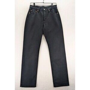Levi's 501 Original Fit Jeans Womens 28x30 Black High Rise Button Fly 12501-0494